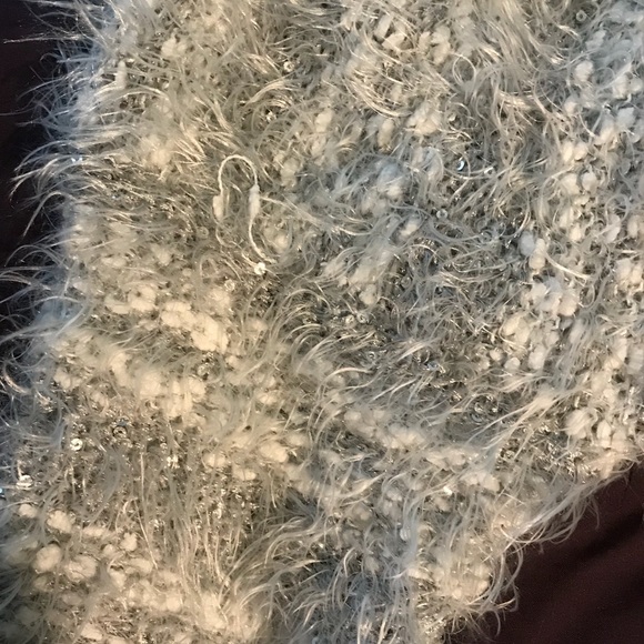 Fuzzy Sequin Striped Sweater - Picture 3 of 5